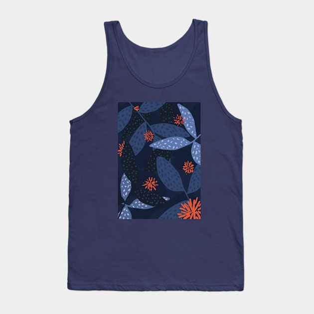 Plants in blue colors Tank Top by London Colin